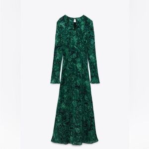 Zara Green Long Sleeve Dress